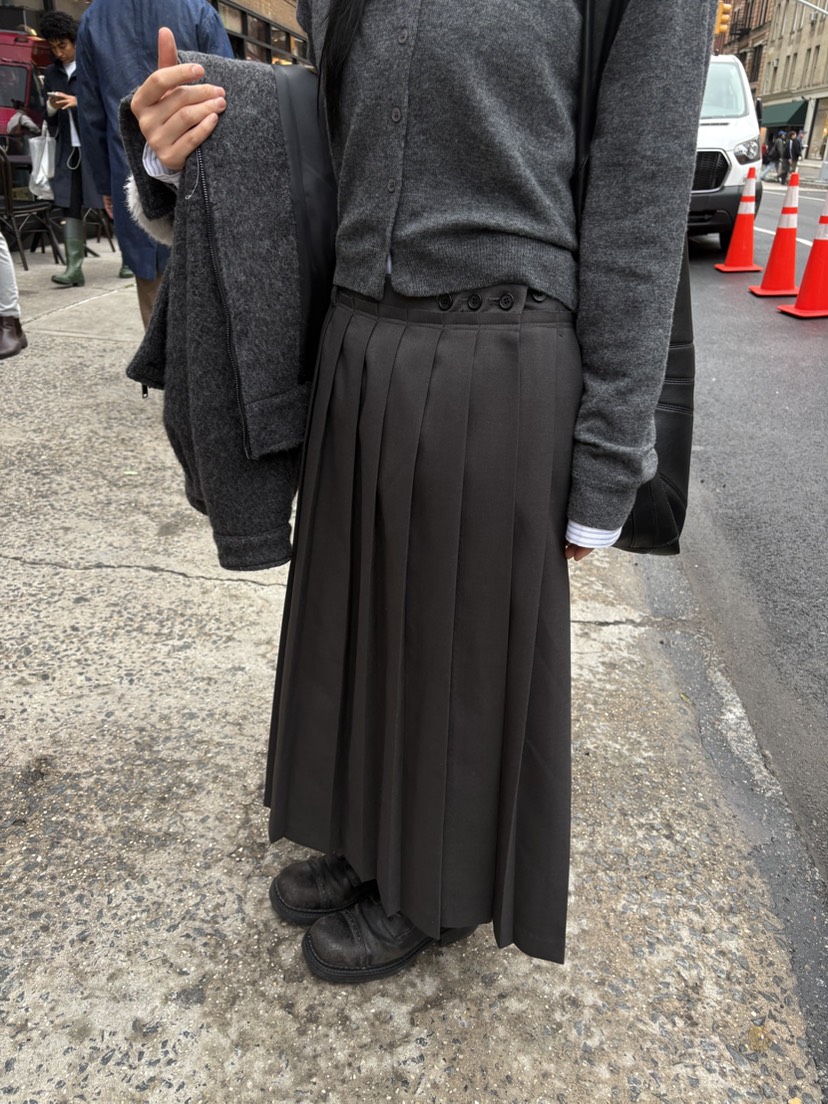 FOR TAPE韓國直郵女士新品真品熱賣休閑時尚推薦長裙褶裥FOR TAPE長裙