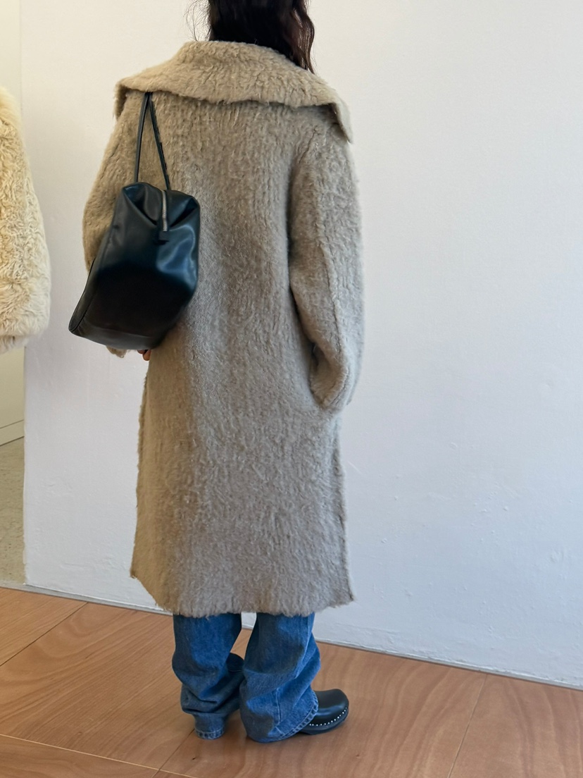 LONDON FLAT東大門直郵女裝新品推薦中長款大衣毛皮拉絨LONDON FLAT中長款大衣