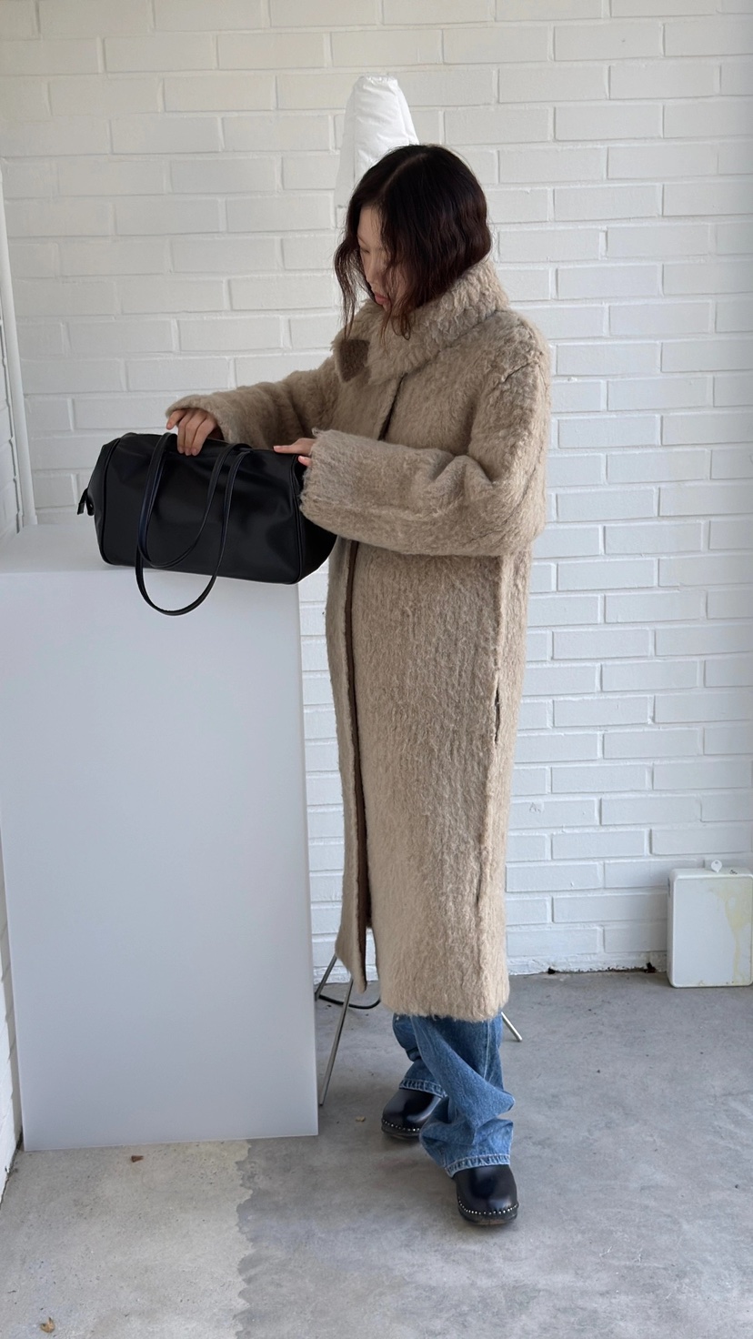LONDON FLAT東大門直郵女裝新品推薦中長款大衣毛皮拉絨LONDON FLAT中長款大衣圖色2