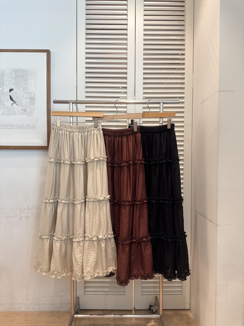 FAVE-L韓國直郵女士新品人氣熱賣真品時尚休閑長裙荷葉邊FAVE-L長裙