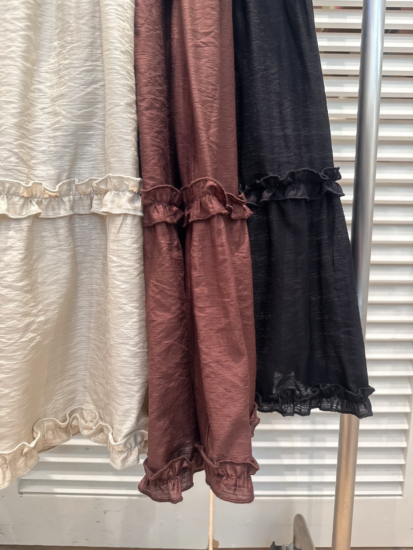 FAVE-L韓國直郵女士新品人氣熱賣真品時尚休閑長裙荷葉邊FAVE-L長裙