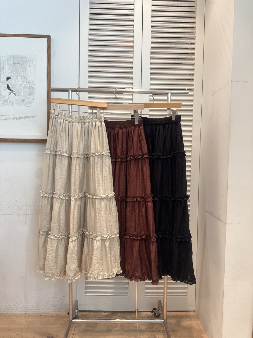 FAVE-L韓國直郵女士新品人氣熱賣真品時尚休閑長裙荷葉邊FAVE-L長裙