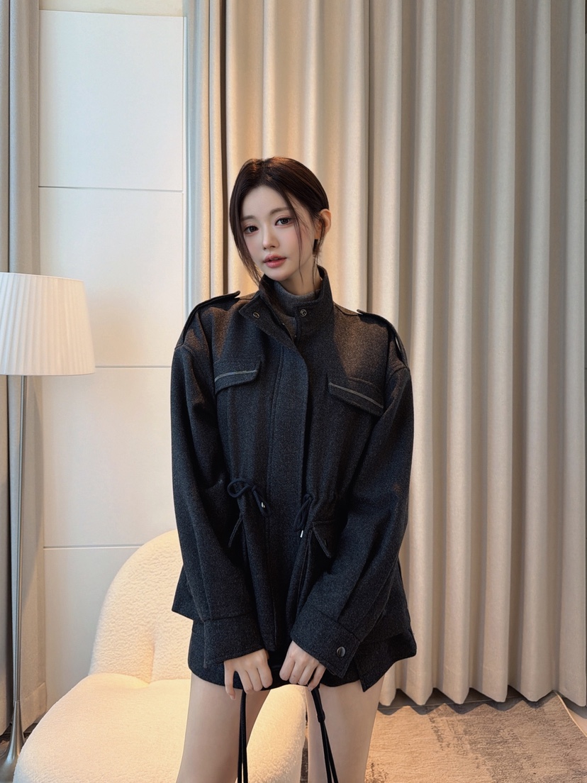 CLOTH韓國代購女裝新品人氣時尚熱賣真品休閑推薦短款大衣CLOTH短款大衣