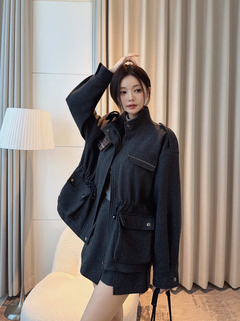 CLOTH韓國代購女裝新品人氣時尚熱賣真品休閑推薦短款大衣CLOTH短款大衣