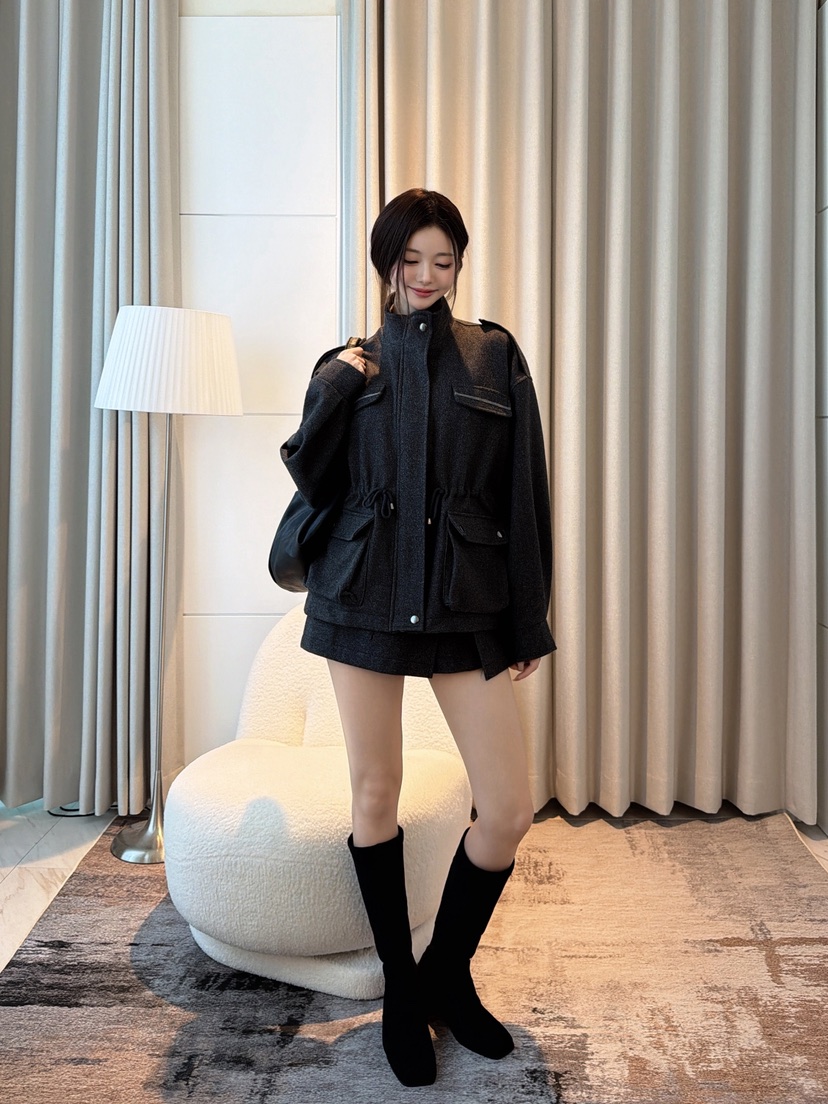 CLOTH韓國代購女裝新品人氣時尚熱賣真品休閑推薦短款大衣CLOTH短款大衣