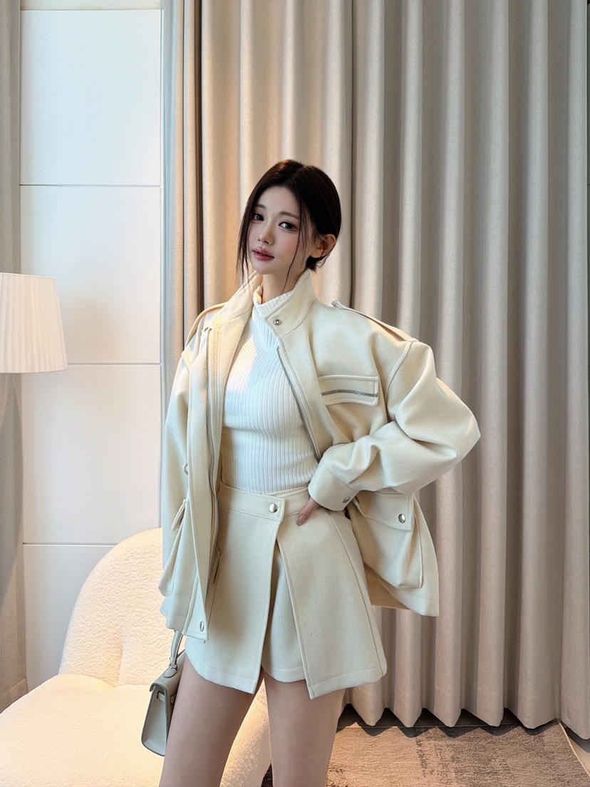 CLOTH韓國代購女裝新品人氣時尚熱賣真品休閑推薦短款大衣CLOTH短款大衣