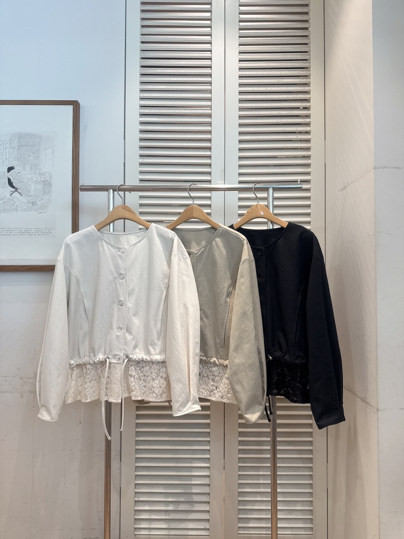 FAVE-L東大門直郵女士新品時尚推薦熱賣襯衫蕾絲衫蕾絲褶邊FAVE-L襯衫/蕾絲衫