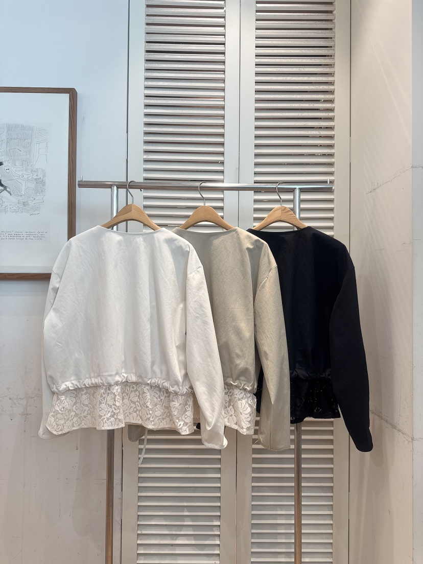 FAVE-L東大門直郵女士新品時尚推薦熱賣襯衫蕾絲衫蕾絲褶邊FAVE-L襯衫/蕾絲衫