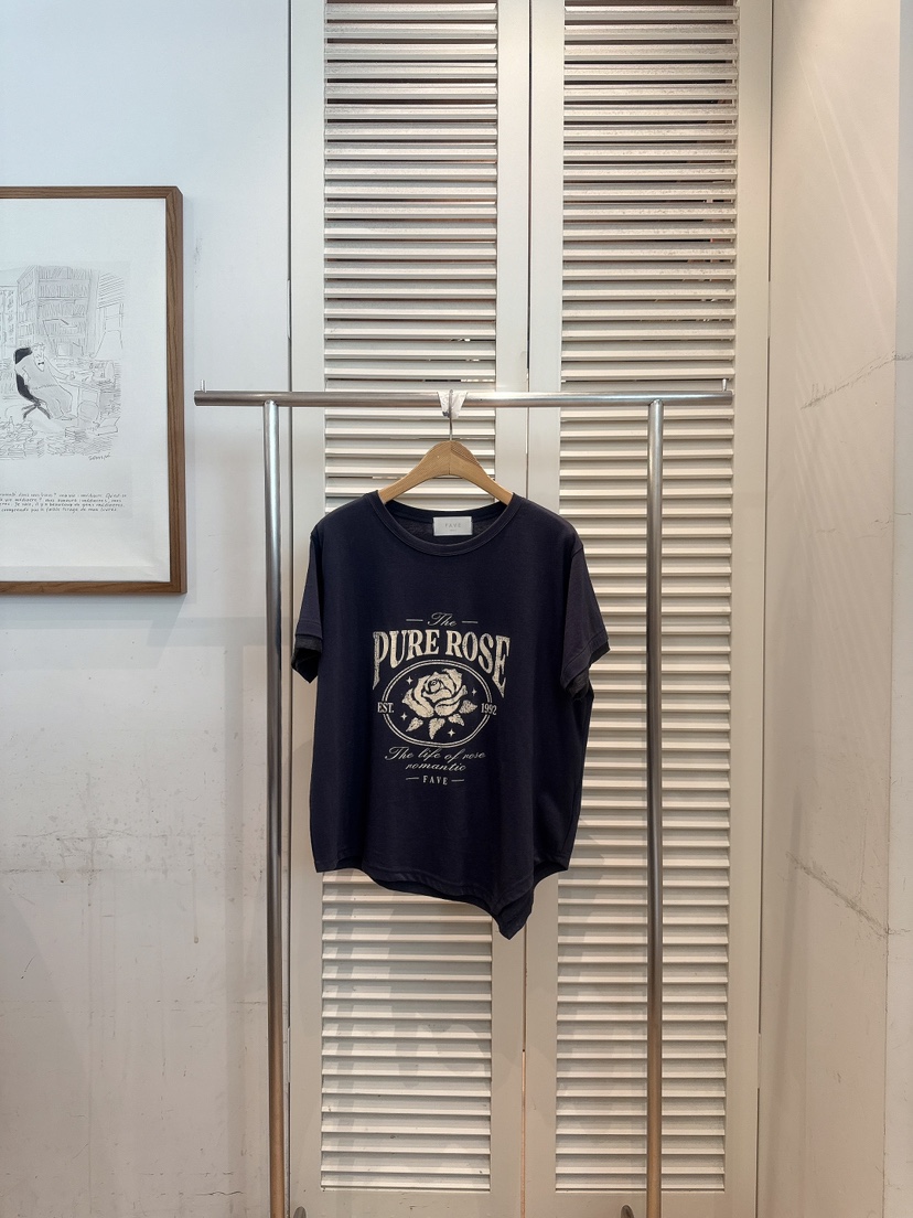 FAVE-L東大門實拍女裝新品真品人氣休閑推薦熱賣時尚T恤FAVE-LT恤圖色2深藍色