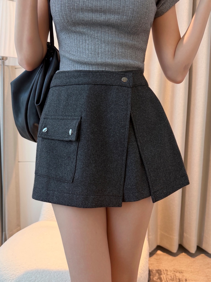 CLOTH東大門直郵女裝新品熱賣推薦人氣真品時尚休閑裙褲口袋CLOTH裙褲圖色2墨色