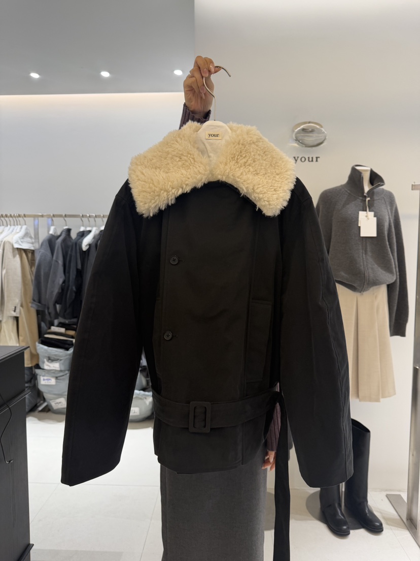 YOUR東大門實拍女士新品時尚推薦熱賣休閑短款棉服含腰帶棉your短款棉服圖色2