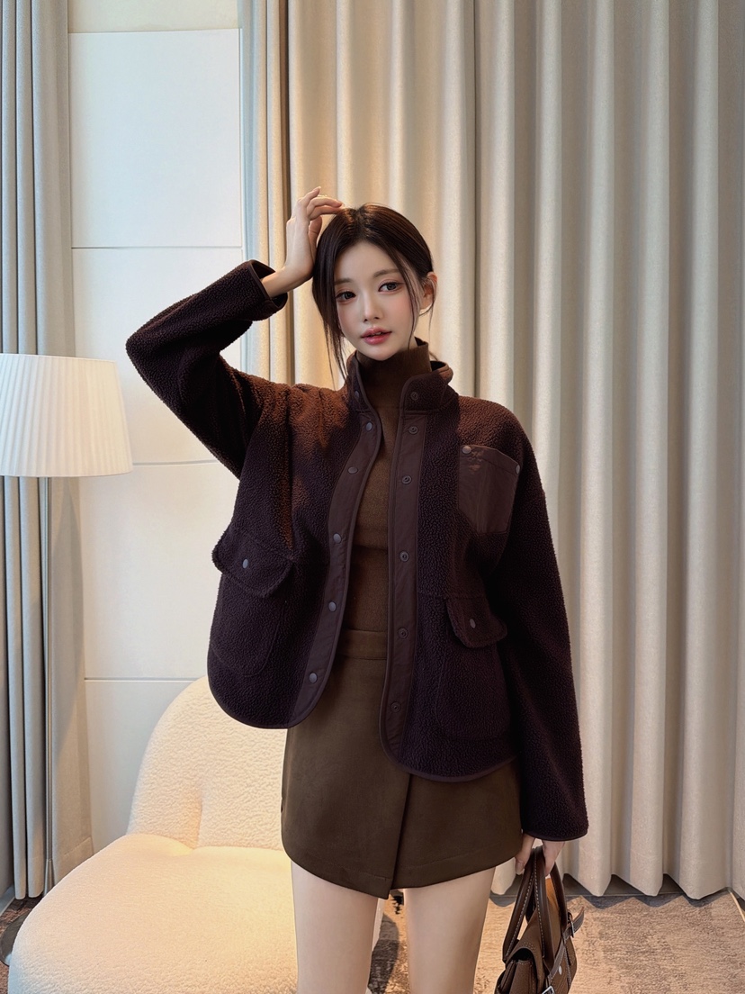CLOTH東大門直郵女裝新品推薦時尚人氣真品熱賣休閑夾克抓絨CLOTH夾克圖色3