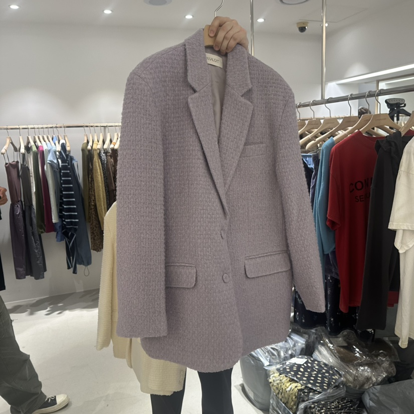 CONNAUGHT/DAILYJUD東大門代購女士新品休閑中長款大衣花呢CONNAUGHT/DAILYJUD中長款大衣圖色2