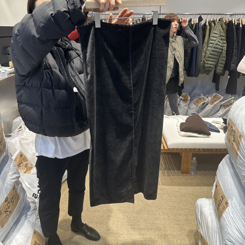 SELF SERVICE/MASOF韓國直郵女裝新品人氣休閑長裙天鵝絨SELF SERVICE/MASOF長裙