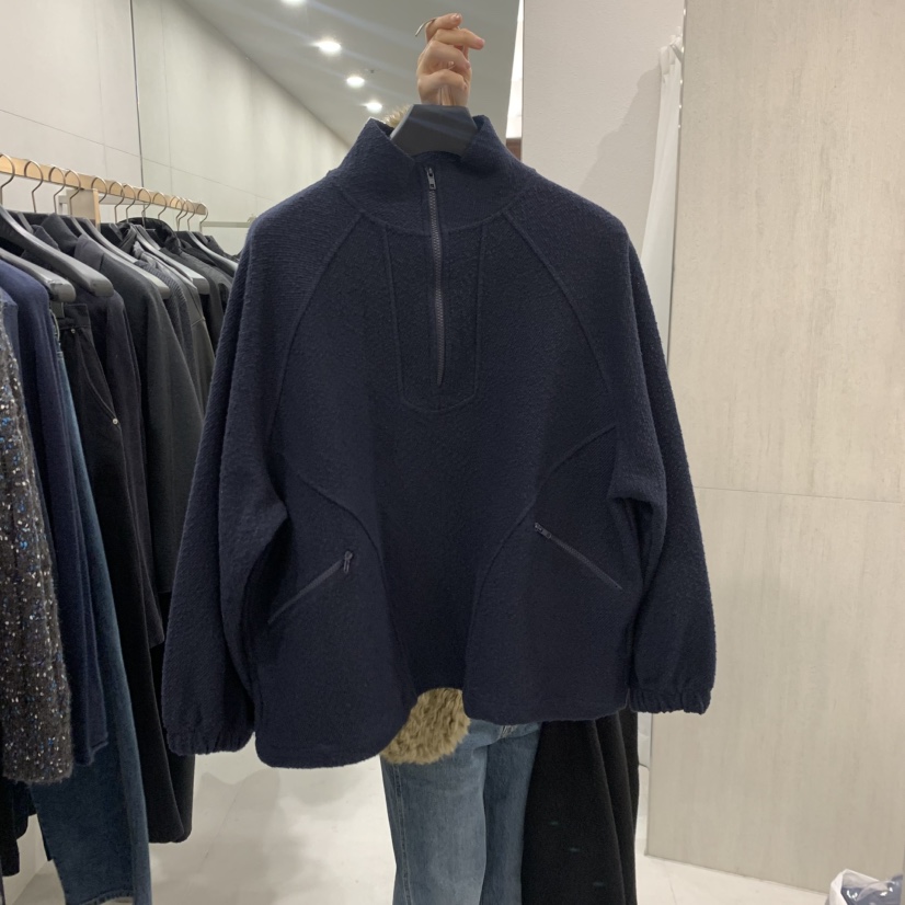ETTER-B韓國直郵女裝新品休閑推薦人氣時尚熱賣衛衣半拉鏈ETTER-B衛衣圖色2深藍