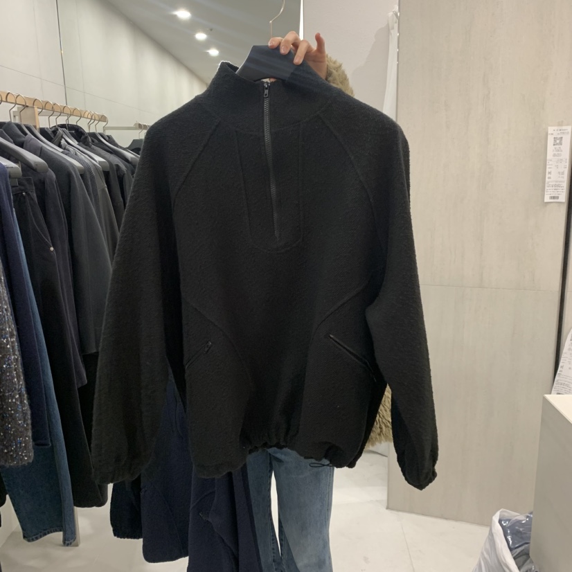 ETTER-B韓國直郵女裝新品休閑推薦人氣時尚熱賣衛衣半拉鏈ETTER-B衛衣圖色3黑