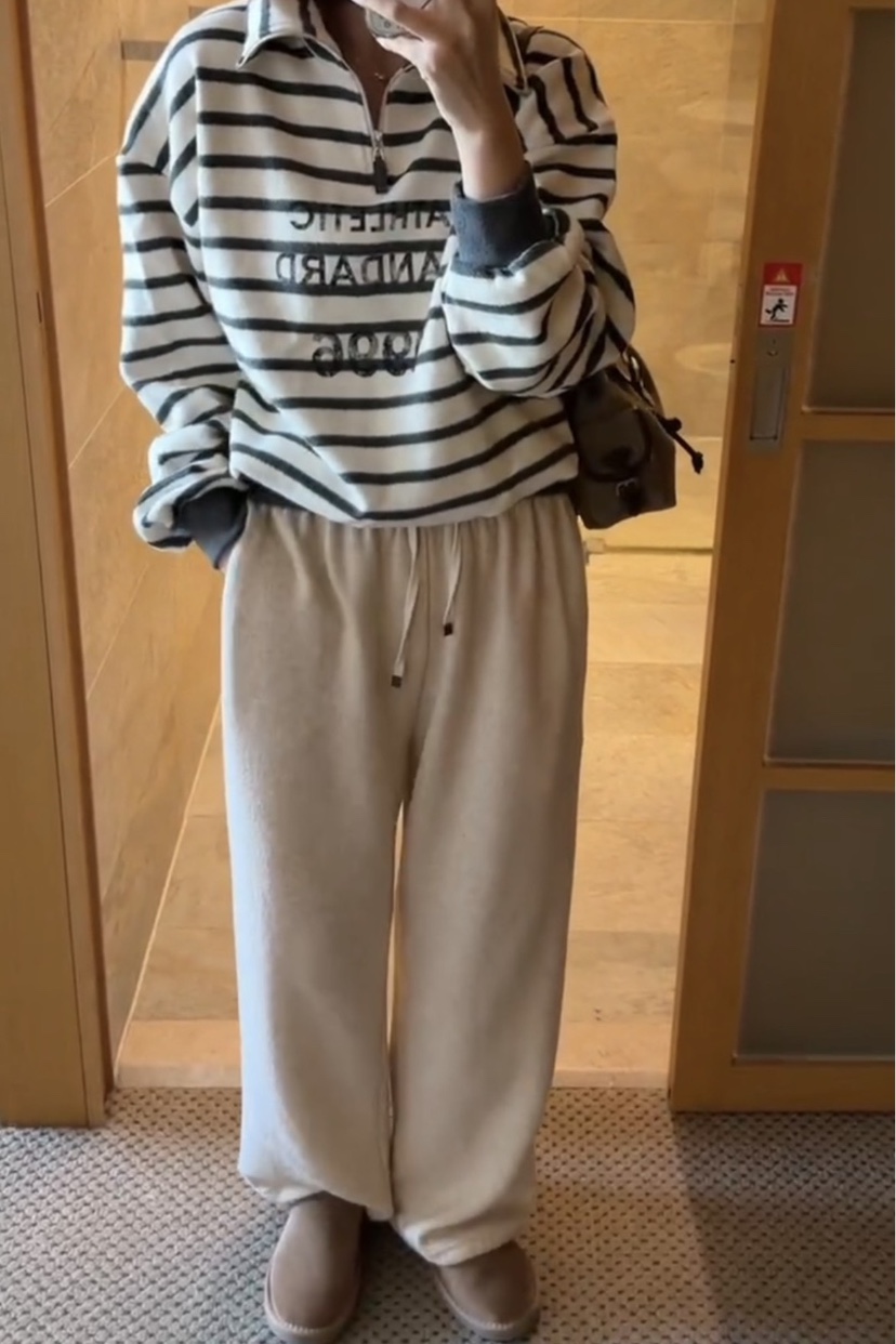 ONDO-P韓國代購女士新品推薦休閑熱賣人氣休閑褲加絨抓絨ONDO-P休閑褲