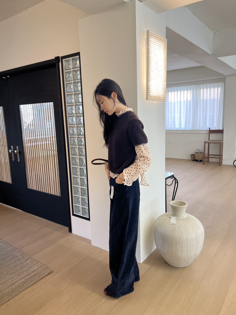 ME MO東大門直郵女裝新款真品休閑推薦襯衫蕾絲衫系帶圓點ME MO襯衫/蕾絲衫