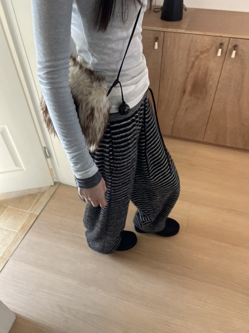 ME MO東大門代購女裝新款真品推薦熱賣時尚休閑休閑褲條紋ME MO休閑褲