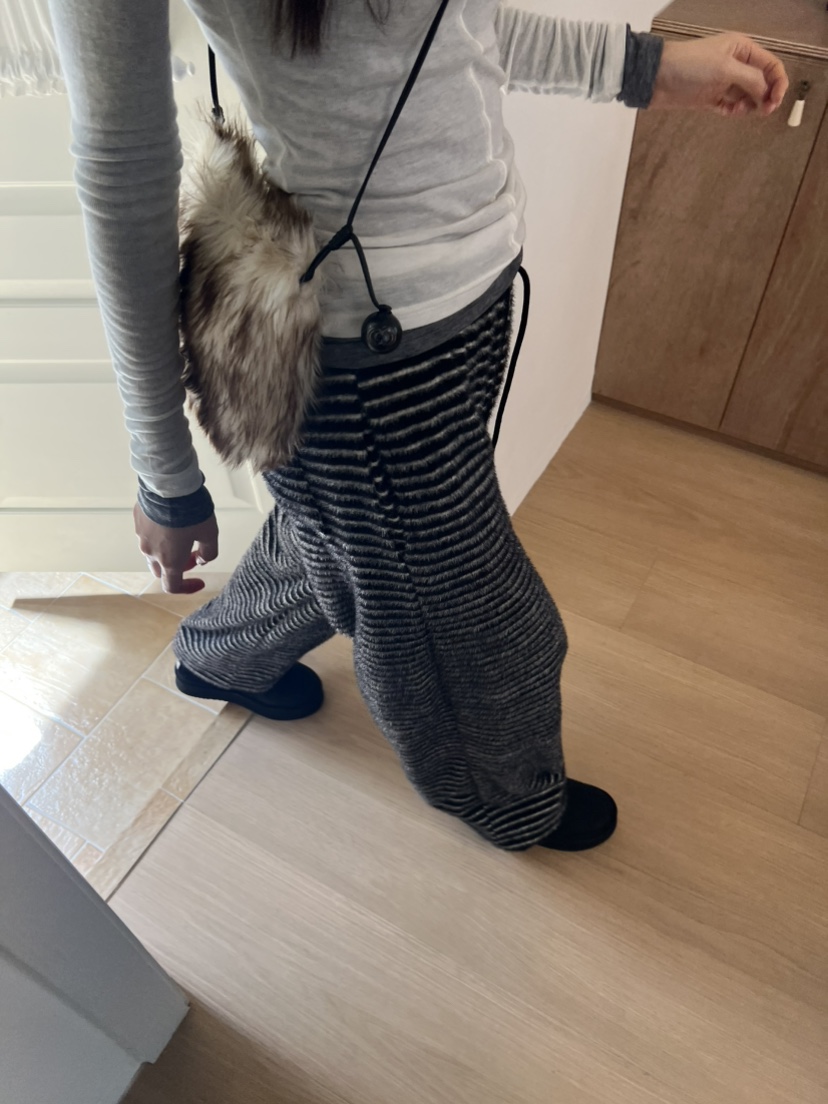 ME MO東大門代購女裝新款真品推薦熱賣時尚休閑休閑褲條紋ME MO休閑褲