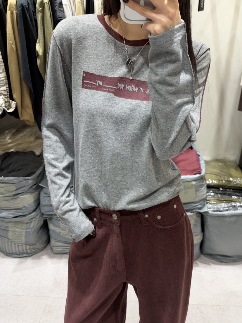 SHIRRING韓國代購女裝新品時尚人氣熱賣職業休閑真品長袖T恤SHIRRING長袖T恤