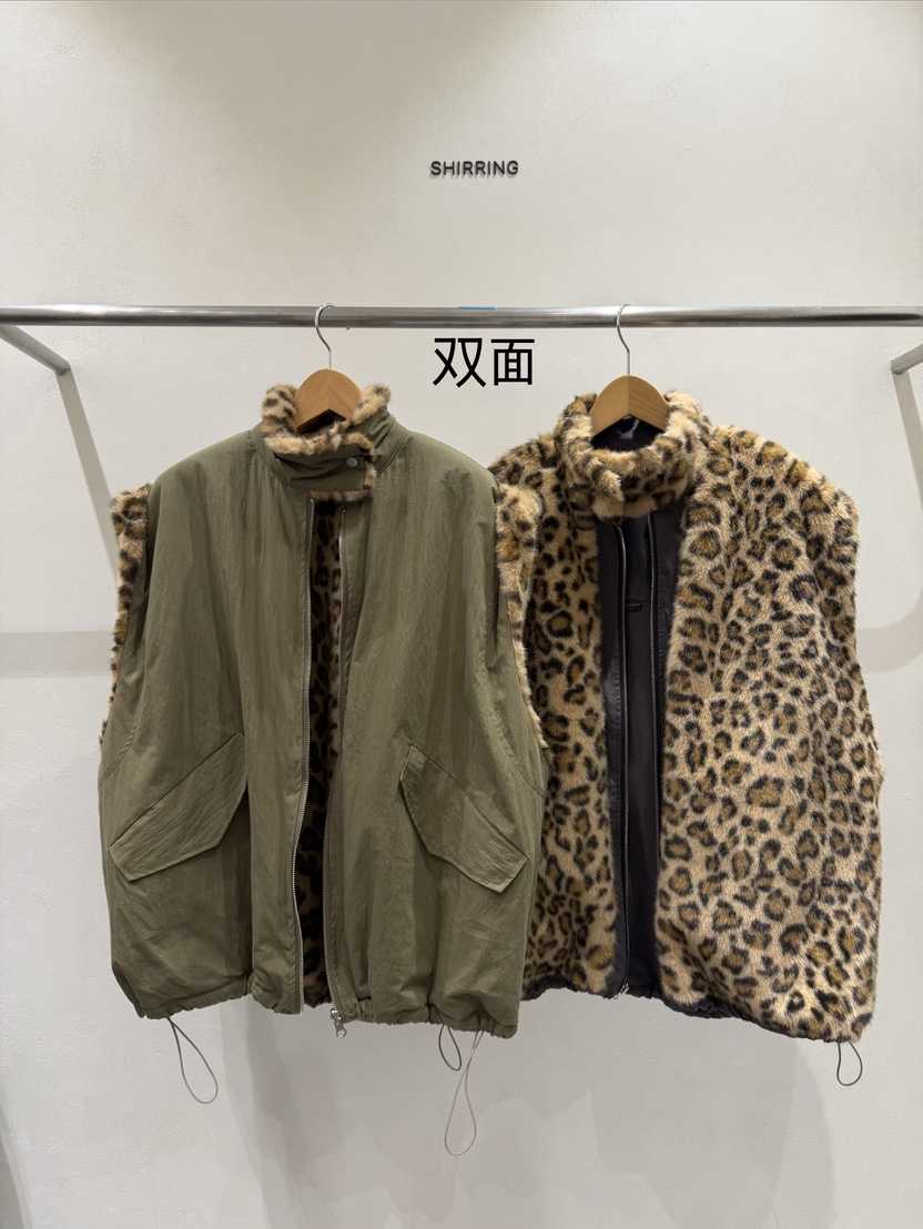 SHIRRING東大門直郵女士新款職業時尚熱賣推薦休閑馬甲豹紋SHIRRING馬甲