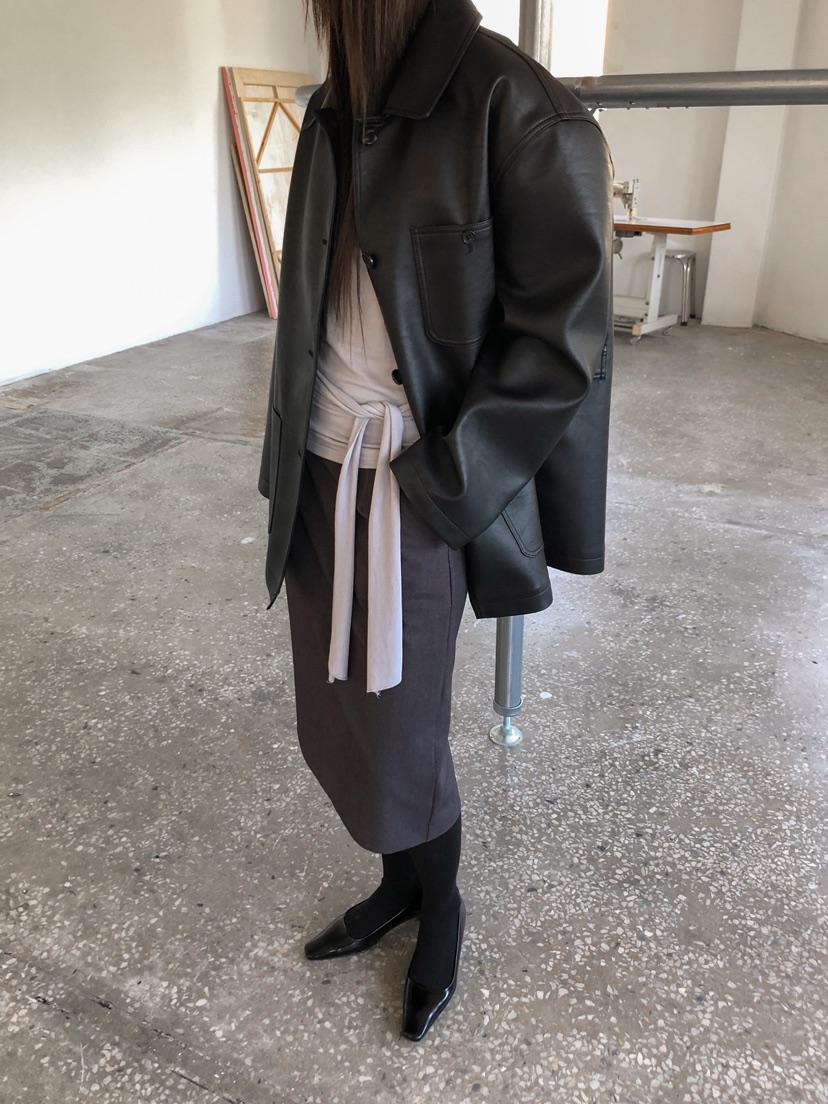 MOMENT韓國代購女士新品推薦真品時尚休閑人氣職業熱賣皮衣MOMENT/RECOVER皮衣