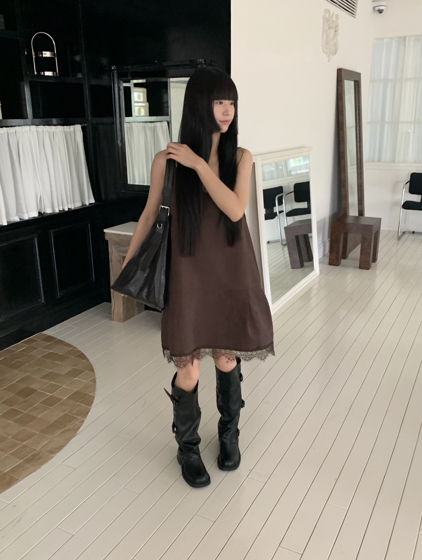 LOGARDEN東大門直郵女裝新款休閑真品熱賣連衣裙OPS天鵝絨LO GARDEN連衣裙