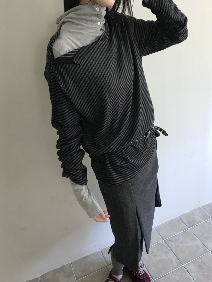 ENHANCE/HOPESMORE東大門實拍女士新品職業休閑長袖T恤條紋ENHANCE/HOPESMORE長袖T恤