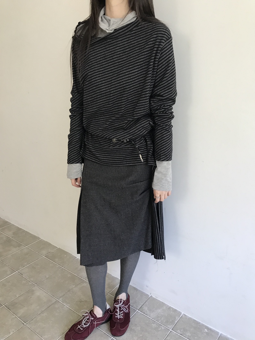 ENHANCE/HOPESMORE東大門實拍女士新品職業休閑長袖T恤條紋ENHANCE/HOPESMORE長袖T恤