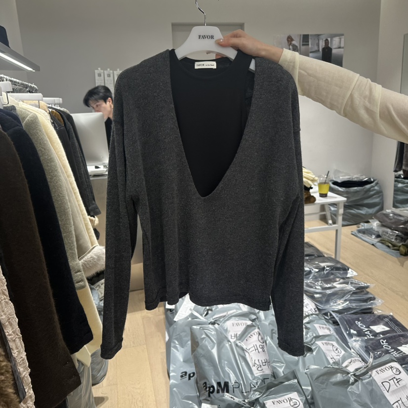 FAVOR-P韓國代購女士新品休閑人氣熱賣時尚針織衫不含內搭FAVOR-P針織衫圖色3