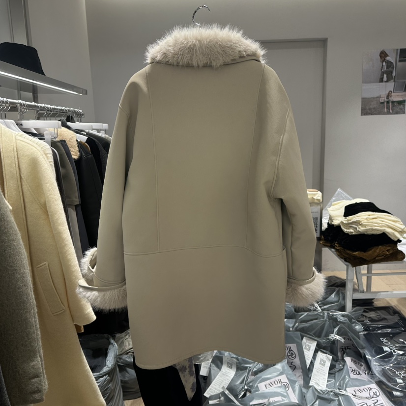 FAVOR-P韓國直郵女裝新款熱賣真品人氣推薦休閑中長款大衣FAVOR-P中長款大衣