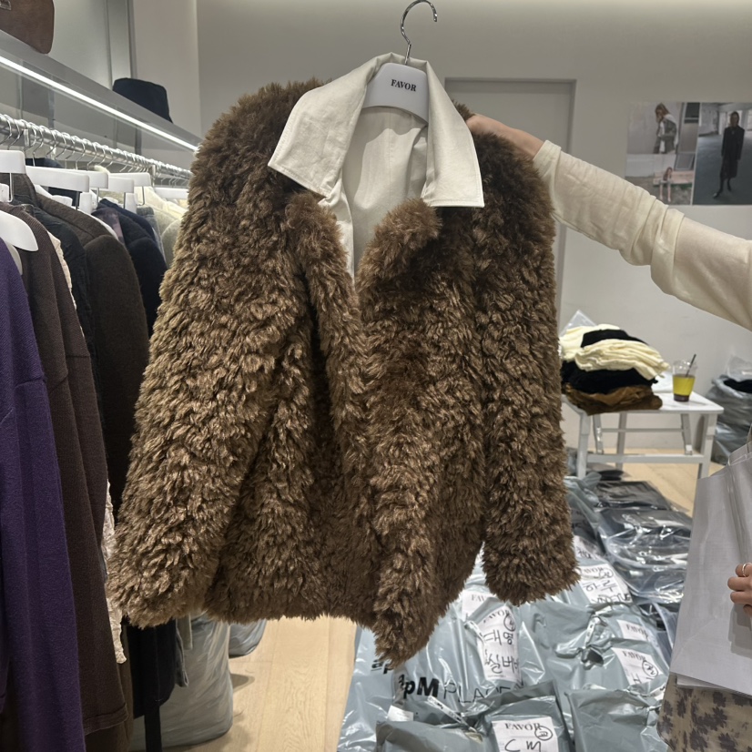 FAVOR-P韓國直郵女裝新品真品推薦人氣時尚短款大衣兩面穿FAVOR-P短款大衣
