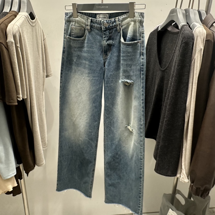 TARABY MOTION韓國代購女士新品推薦休閑熱賣時尚牛仔褲TARABY MOTION牛仔褲圖色1