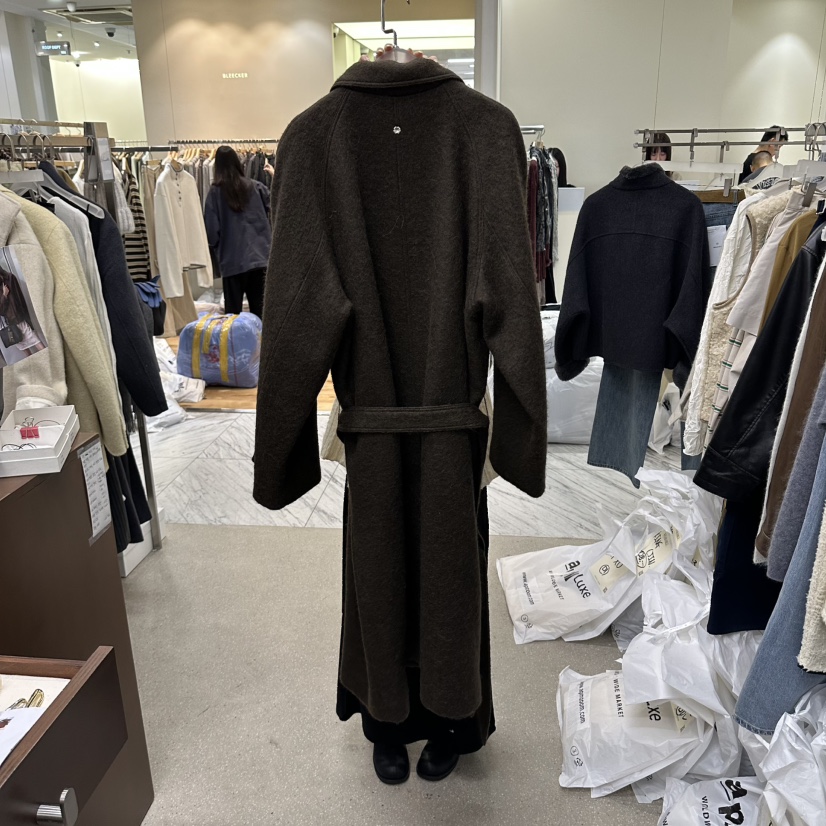 WEARABLE-L韓國代購女士新款人氣真品熱賣中長款大衣含腰帶WEARABLE中長款大衣