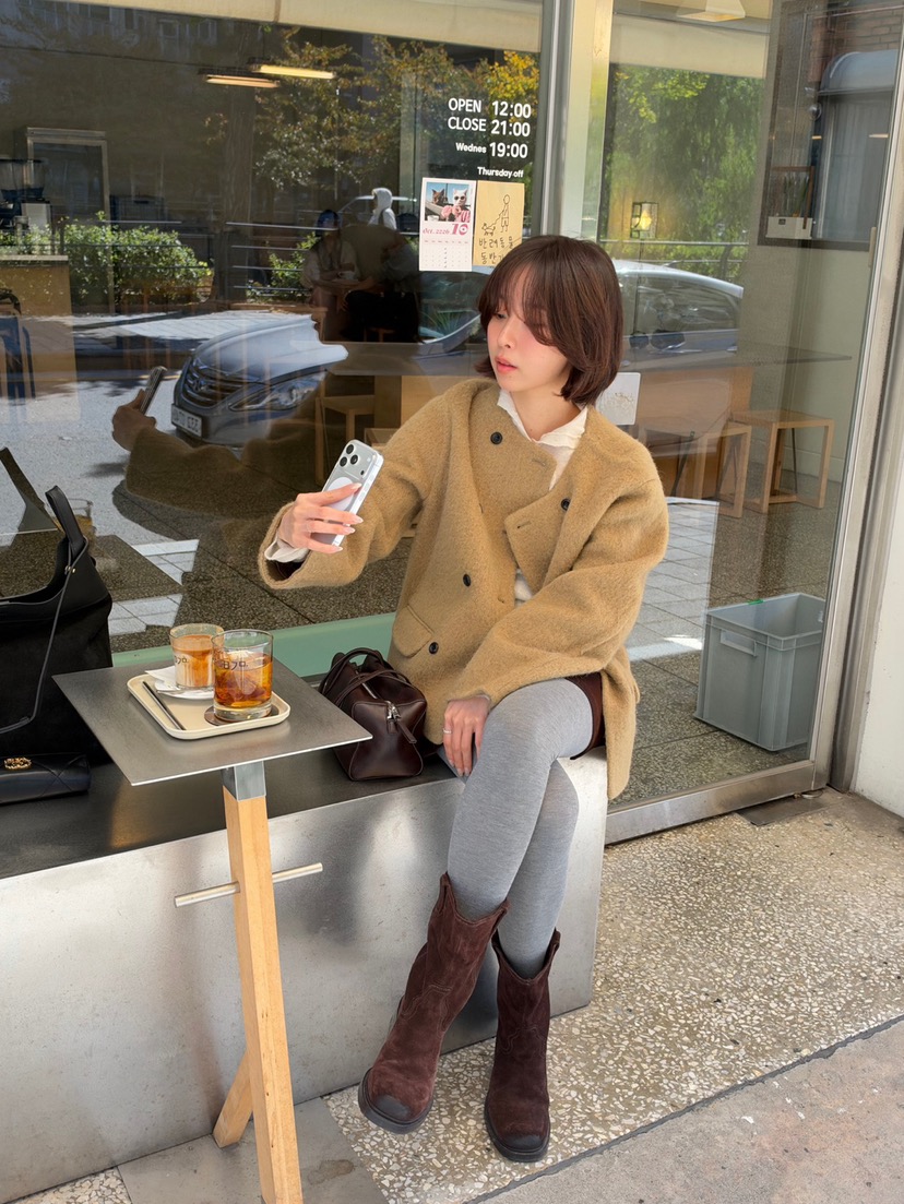 ERUME東大門實拍女士新品推薦時尚真品熱賣短款大衣手工制作ERUME短款大衣