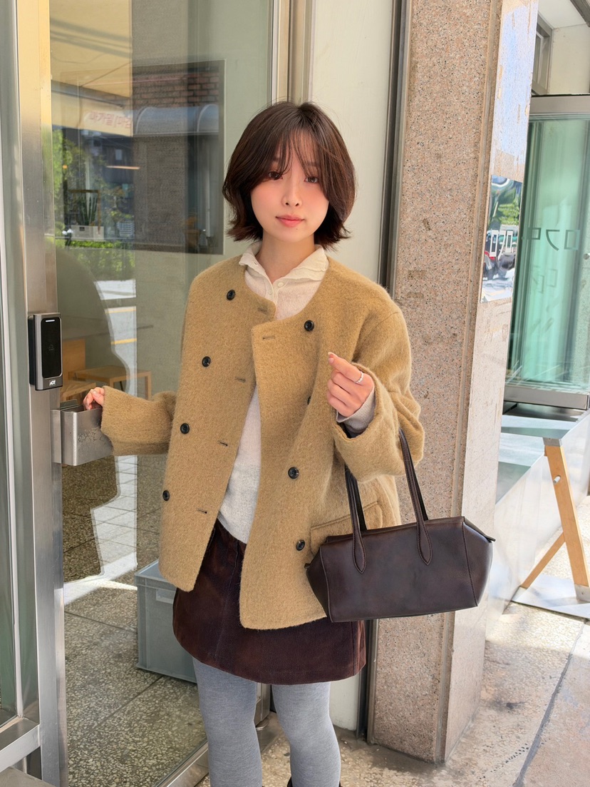 ERUME東大門實拍女士新品推薦時尚真品熱賣短款大衣手工制作ERUME短款大衣