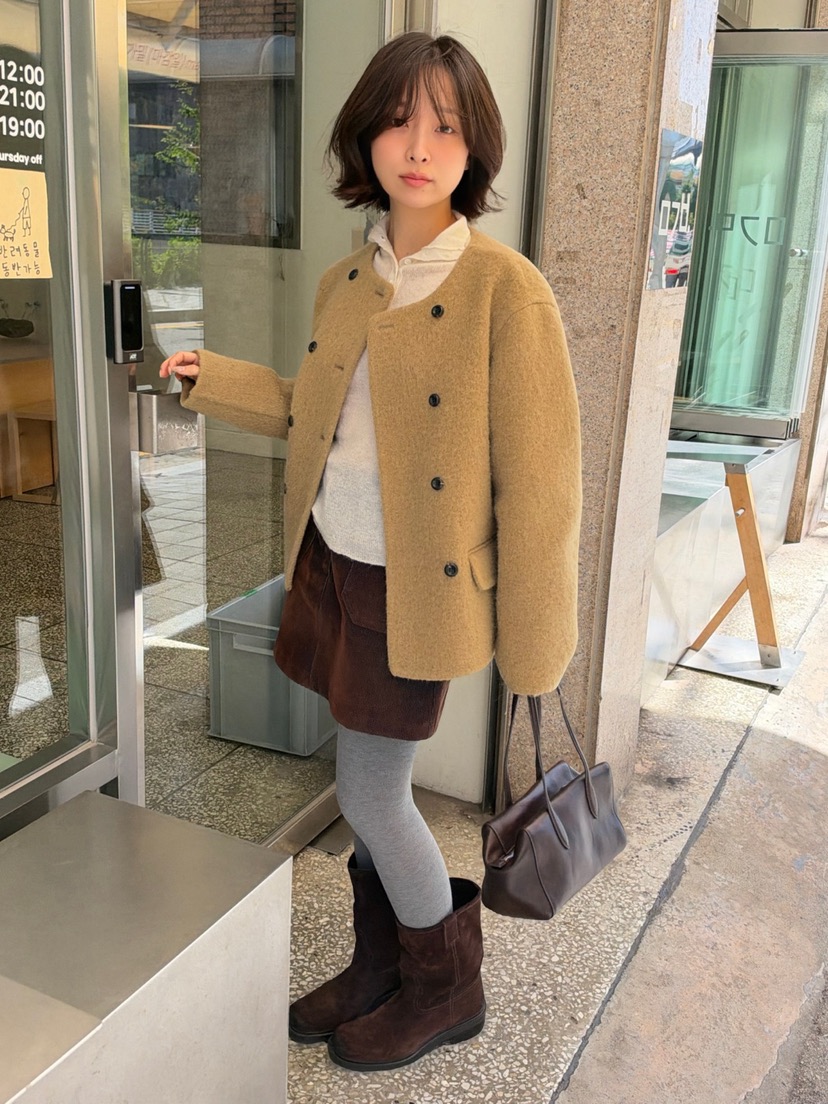 ERUME東大門實拍女士新品推薦時尚真品熱賣短款大衣手工制作ERUME短款大衣