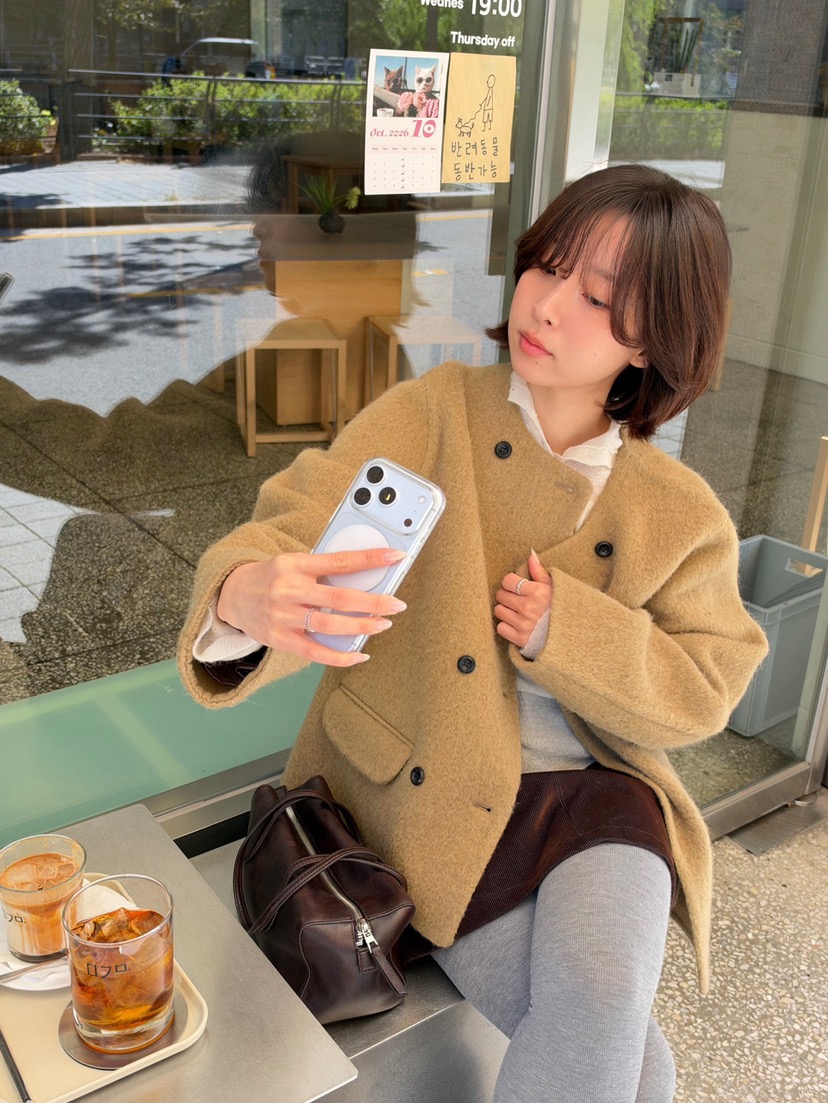 ERUME東大門實拍女士新品推薦時尚真品熱賣短款大衣手工制作ERUME短款大衣