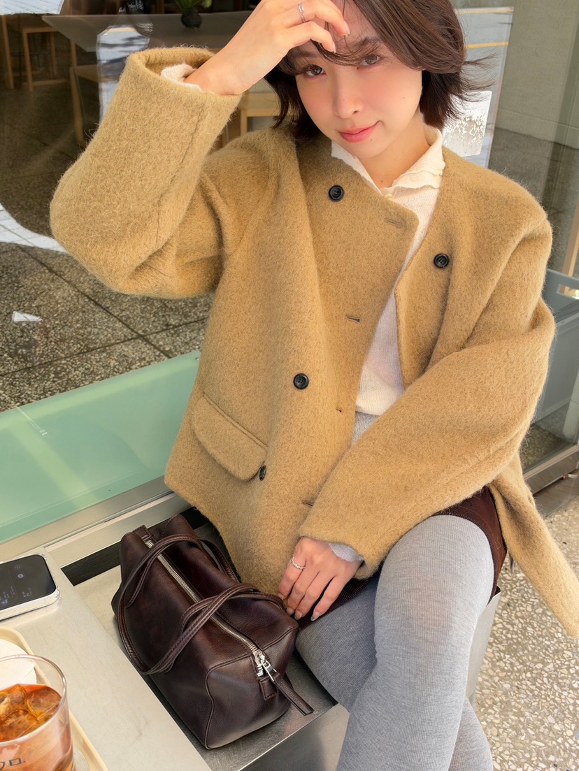 ERUME東大門實拍女士新品推薦時尚真品熱賣短款大衣手工制作ERUME短款大衣