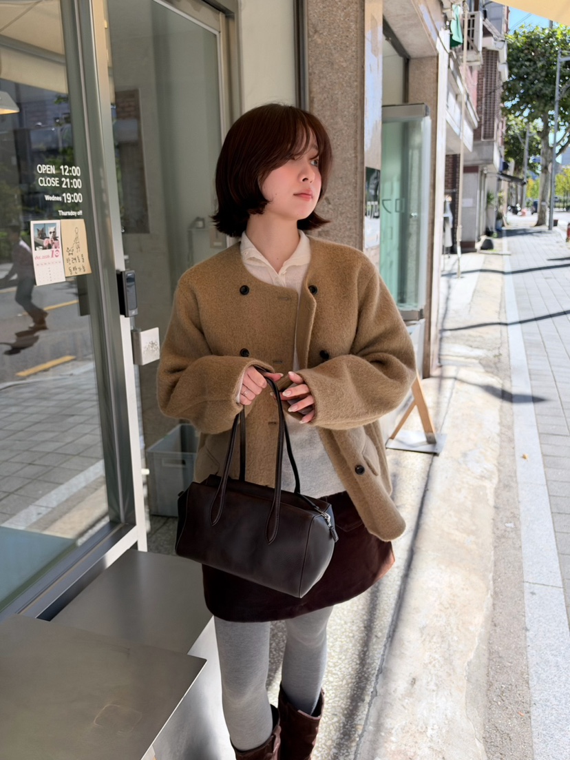 ERUME東大門實拍女士新品推薦時尚真品熱賣短款大衣手工制作ERUME短款大衣