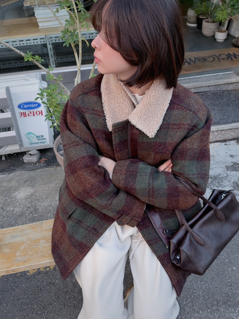ERUME韓國代購女士新款真品推薦熱賣時尚休閑人氣短款大衣ERUME短款大衣
