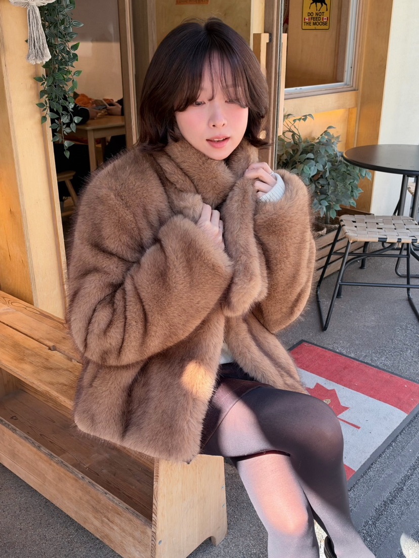 ERUME東大門代購女士新款推薦休閑時尚人氣真品短款大衣圍巾ERUME短款大衣