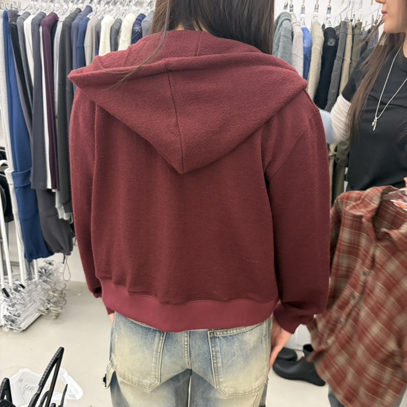 PADO韓國代購女裝新款推薦時尚衛衣拉鏈連帽衫連帽衫加絨PADO衛衣