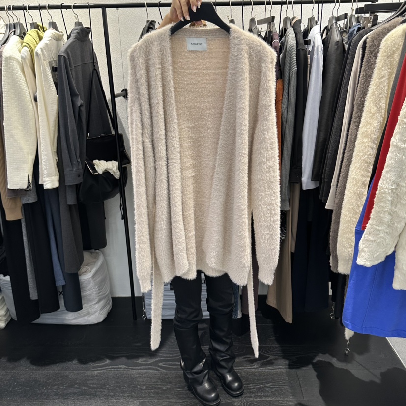 FLAMME TOIT/LUNAMDE韓國代購女裝新品人氣時尚開衫含腰帶FLAMME TOIT/LUNAMDE開衫圖色2粉色