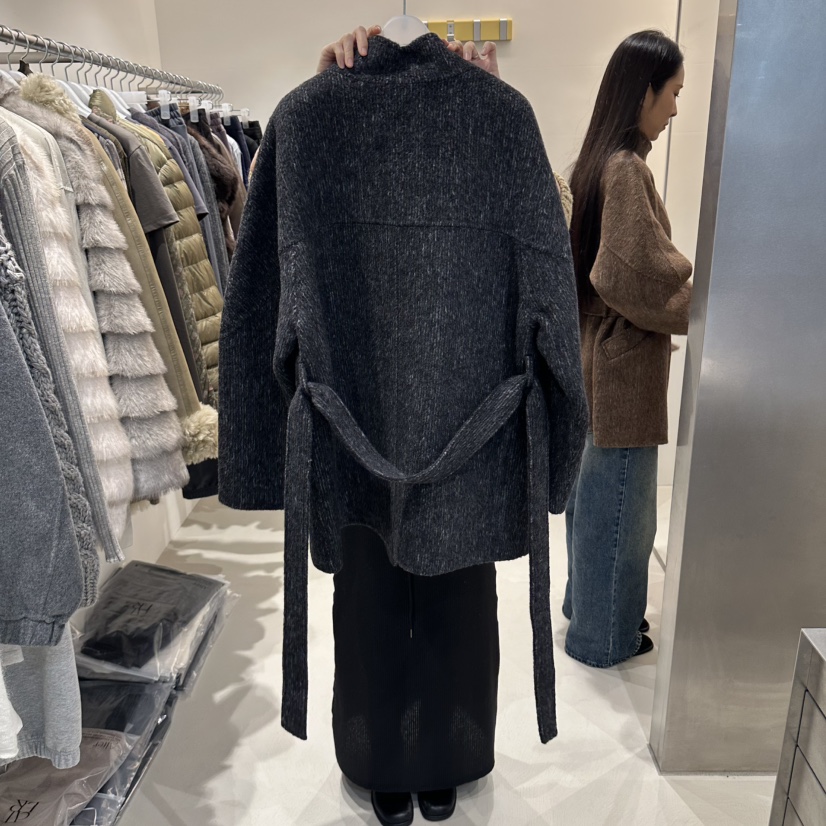 ALTER韓國直郵女裝新品熱賣時尚真品人氣休閑短款大衣含腰帶Alter短款大衣