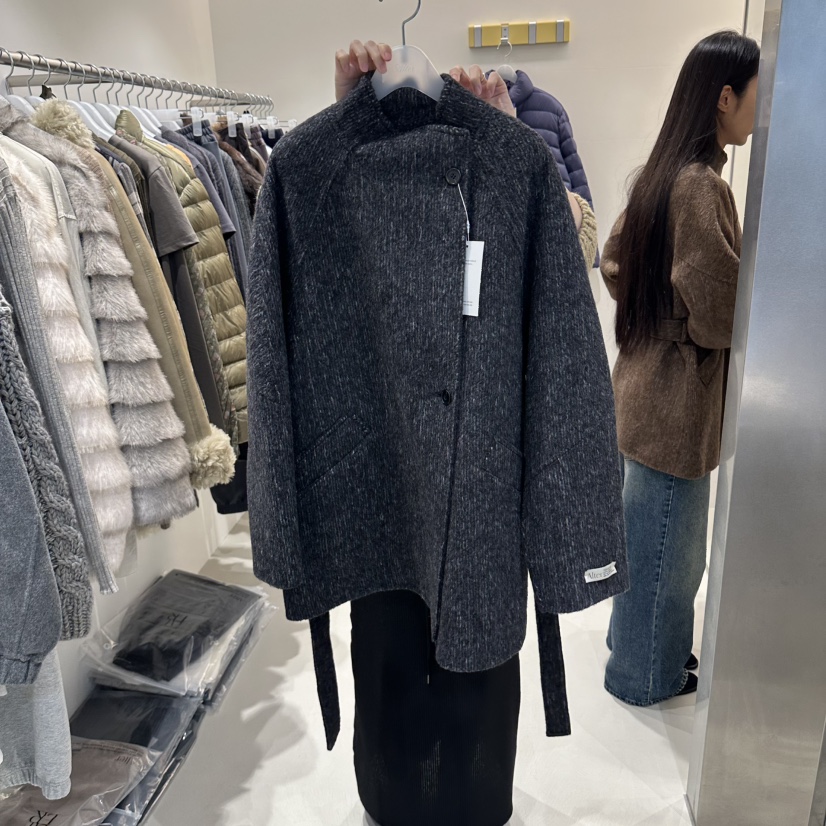 ALTER韓國直郵女裝新品熱賣時尚真品人氣休閑短款大衣含腰帶Alter短款大衣圖色2