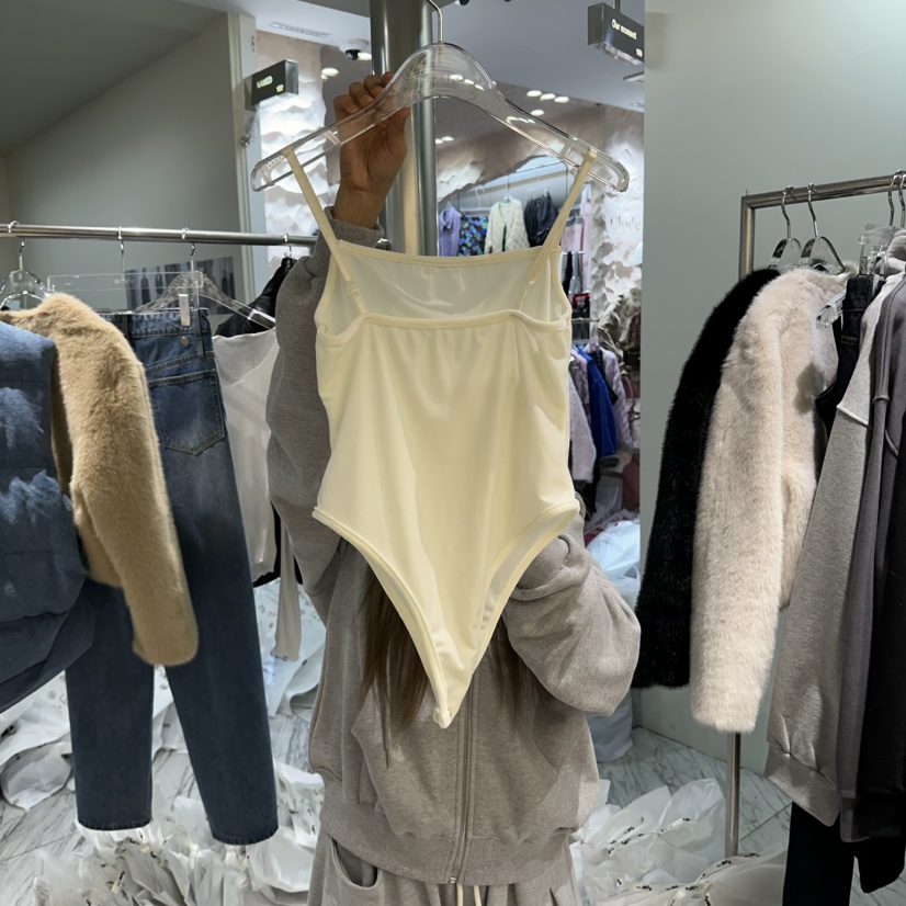 VIRKIN韓國直郵女士新款休閑真品時尚熱賣吊帶背心天鵝絨VIRKIN吊帶/背心