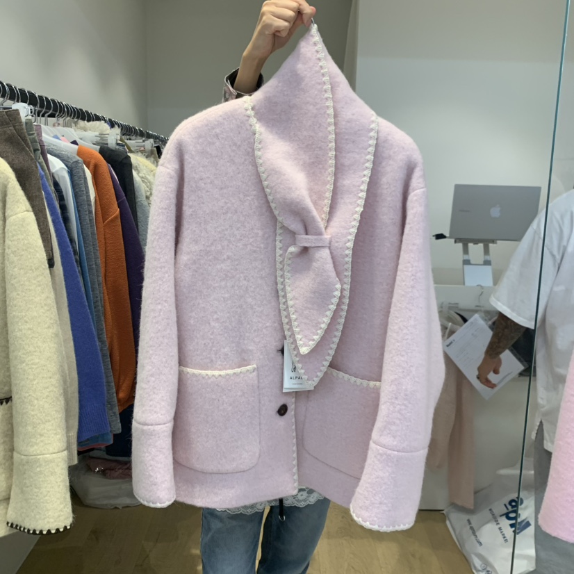 RUMIRU/AWEAR韓國直郵女裝新品熱賣推薦休閑短款大衣含圍巾awear/RUMIRU短款大衣圖色2