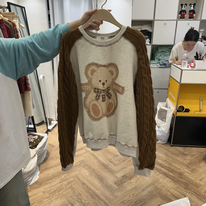 DE LINE東大門實拍女裝新款推薦真品時尚衛衣泰迪熊加絨DE LINE衛衣圖色2